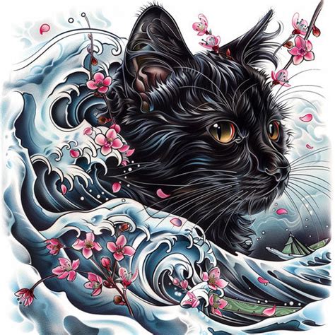 Black Cat Tattoo Design Kit – IMAGELLA