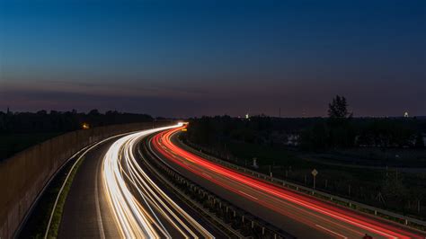 Download Wallpaper 3840x2160 Road Turn Light Long Exposure Night Dark 4k Uhd 169 Hd Background