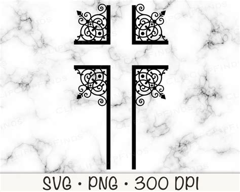 Cross SVG Fancy Filigree Ornate Cross SVG Vector Cut File And PNG