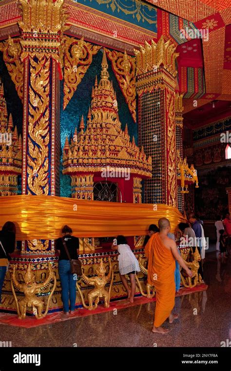 Songkran Temple Decoration Wat Bang Riang Buddhist Temple Thap Put