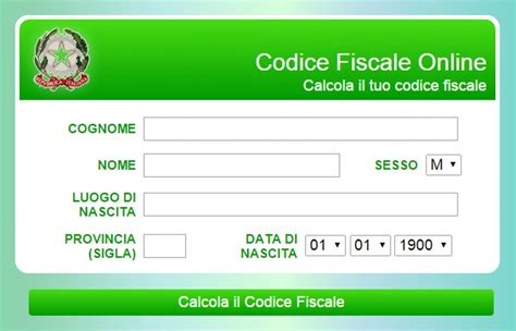 Calcolo Del Codice Fiscale Servizi Free