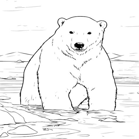 Desenho De Urso Polar Para Colorir Vetor Premium