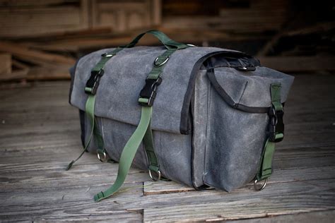 Waxed Canvas Saddle Bag Motorcycle Store