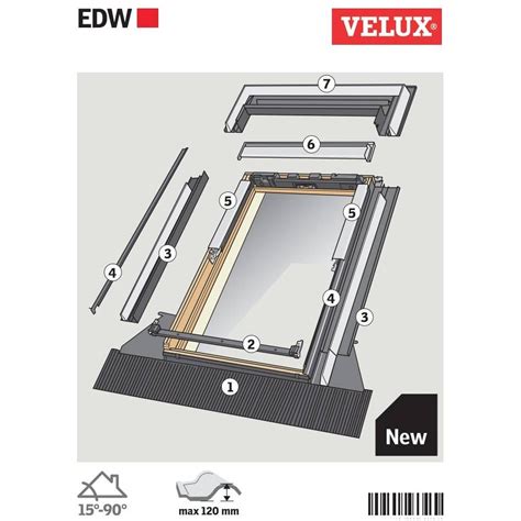 Raccord 114x118cm tuile VELUX EDW SK06 gris pièce