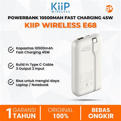 Jual KiiP Wireless E68 Powerbank Fast Charging 45W Quick Charge Power