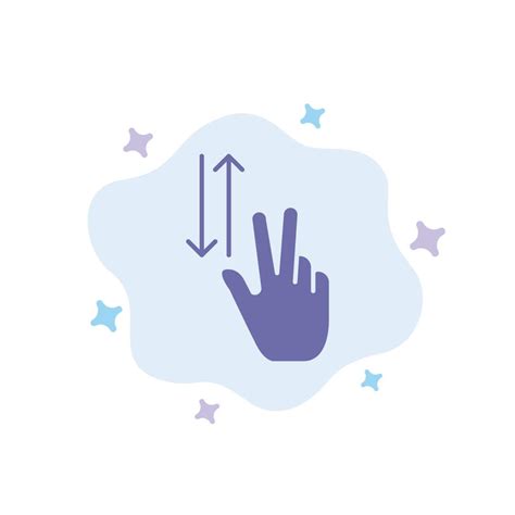 Finger Gestures Two Up Down Blue Icon On Abstract Cloud Background