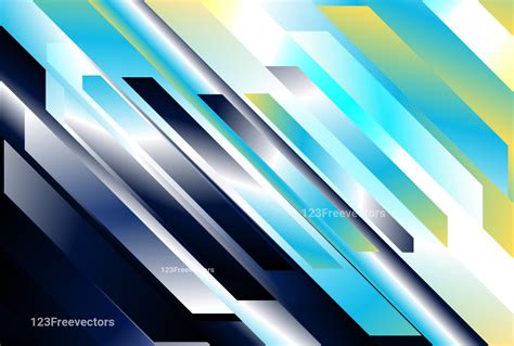 Blue Yellow And Black Diagonal Shapes Background