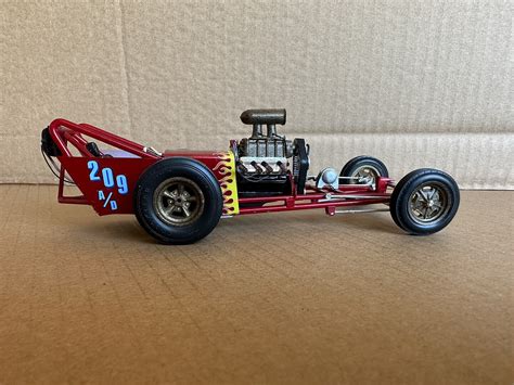 Fiat Double Dragster Plastic Model Car Vehicle Kit Scale