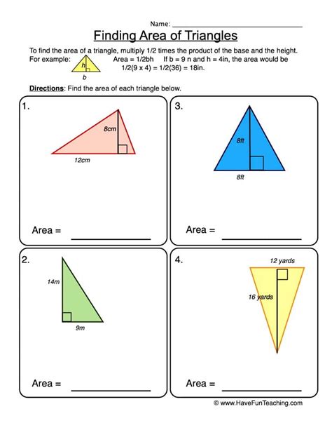 Triangle Area Practice Problems