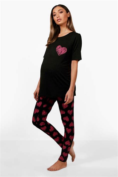 Maternity May Made With Love Pyjama Set Boohoo Uk