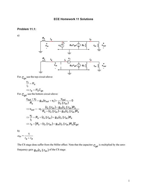 Seminar Assignments Homework 11 Solutions ECE Homework 11 Solutions