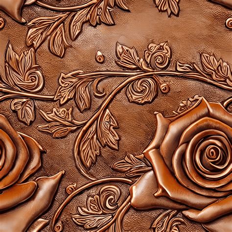 Elegant Leather Roses And Leaves Pattern Creative Fabrica