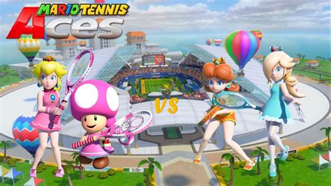 Mario Tennis Aces Peach And Toadette Vs Rosalina And Daisy Pink