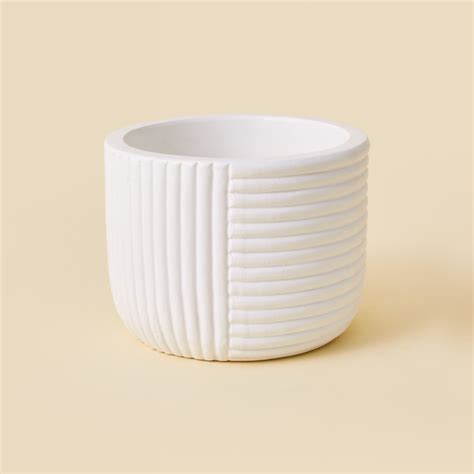 Openook Ceramic Self Stripe Pot White Big W