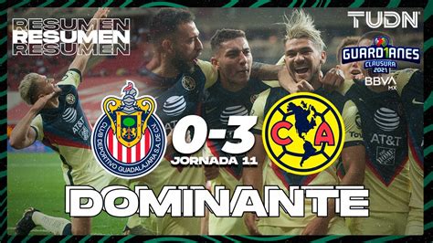 Resumen y goles Chivas 0 3 América Torneo Guard1anes 2021 BBVA MX