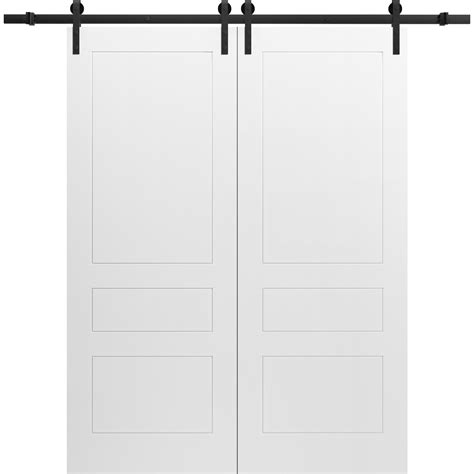 Modern Double Barn Door X Inches Mela Painted White