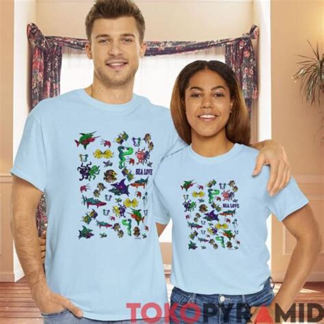 Rare Vintage Sea Of Love Fish Sex Positions Shirt Tokopyramid
