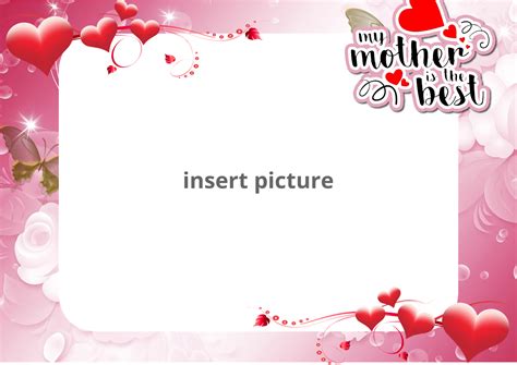 Mother S Day Heart Png Frame Printable Png Frames Cartoon Character