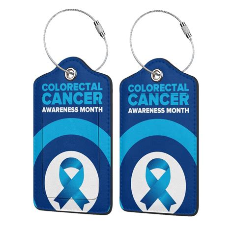 Colorectal Cancer Awareness Month Blue Ribbon 2024 Luggage Tags For