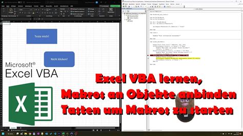 Excel VBA Lernen Makros An Objekte Anbinden Tasten Um Makros Zu