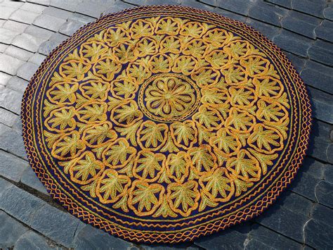 Large Round Ruggolden Mandala Handmade Wool Rug 5ft