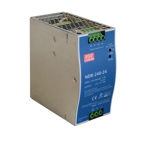 Meanwell Ac Dc Single Output Industrial Din Rail Power Supply 24vdc