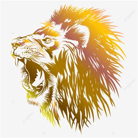 Lion Head Roars Lion Head Roaring Wild Png And Vector With