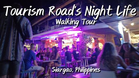 Walking Around Tourism Road To See The Night Life In Siargao Youtube