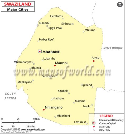 Cities In ESwatini Swaziland Map Of ESwatini Swaziland Cities