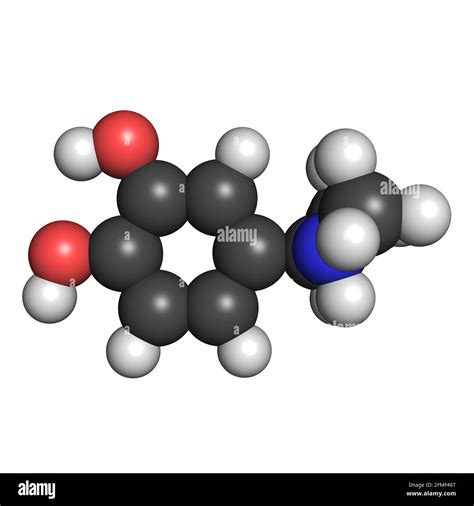 Adrenaline molecule epinephrine medication 3D render chemical structure ...