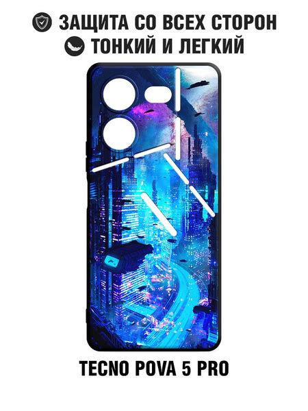 Чехол для Tecno Pova 5 Pro/Техно Пова 5 Про DF tCase-30 (black) Art002 ...