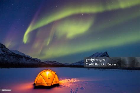 Northern Lights Over Alaska Winter Camp High-Res Stock Photo - Getty Images