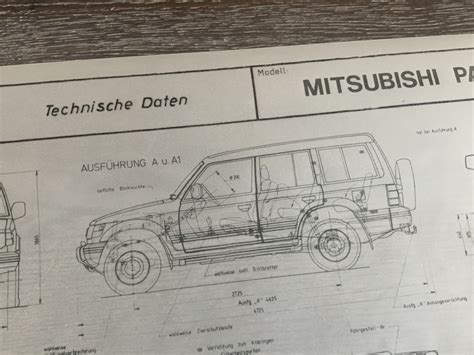 Mitsubishi Pajero V43 With Bull Catcher 1993 Construction Drawing ART