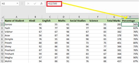 MS Excel Grade Formula Javatpoint