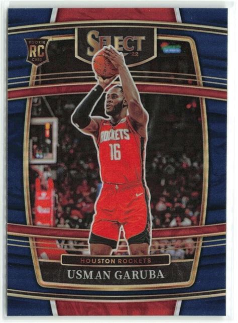 Usman Garuba Rc Panini Select Blue Prizm Houston Rockets Ebay