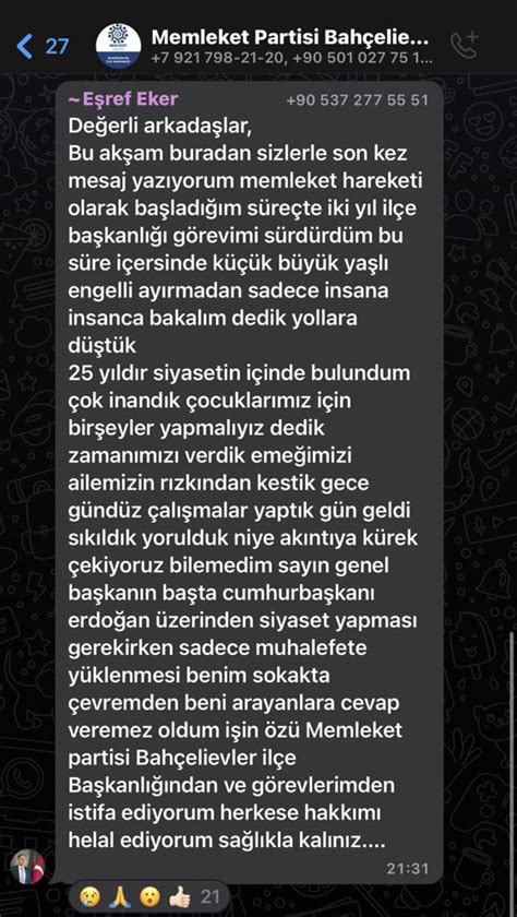 Onay Haber on Twitter Memleket Partisi Bahçelievler ilçe başkanı