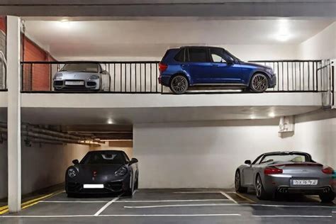 Premium AI Image | parking on two floors multilevel parking place