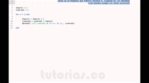 Ciclo For MatLab Suma De Cuadrados Por Sumas Sucesivas YouTube