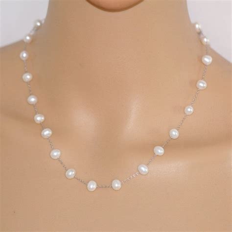 Pearl Floating Necklacepearl Illusion Necklacefreshwater Pearl