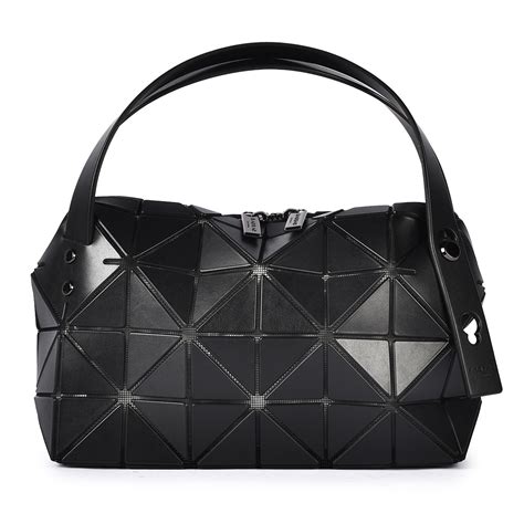 Issey Miyake 三宅一生baobao 啞光霧面方格4x6波士頓包 黑色 購物包 肩背包 Yahoo奇摩購物中心