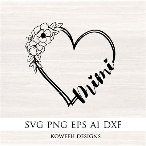 Mimi Svg, Heart Mimi Svg, Mimi Svg Design, Mimi Png, Mimi Sublimation ...