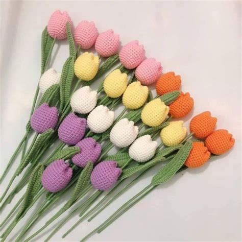 Hoa Tulip Len Bó Hoa Tulip Bằng Len Handmade