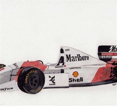 Original Mclaren Mp48 Senna F1 Watercolour Artwork Gpbox