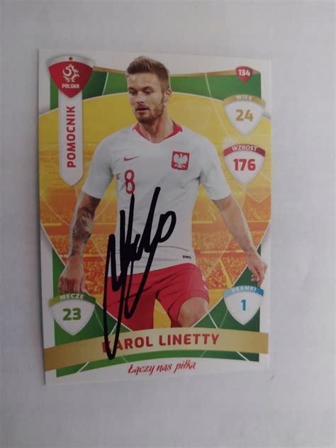 Karta Panini Autograf Polska Karol Linetty PZPN 15418962232 Allegro Pl