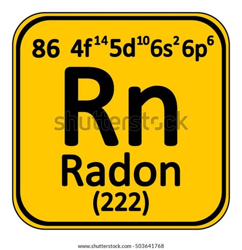 Periodic Table Element Radon Icon On Stock Vector Royalty Free