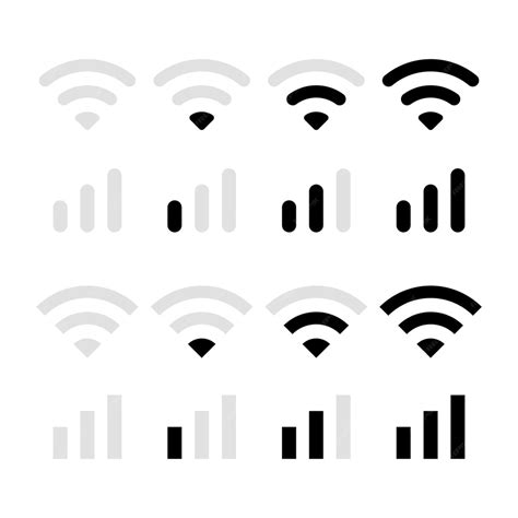 Wi-Fi и сигнальные полосы установлены | Бесплатно векторы