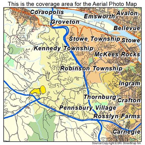 Aerial Photography Map Of Robinson Township PA Pennsylvania