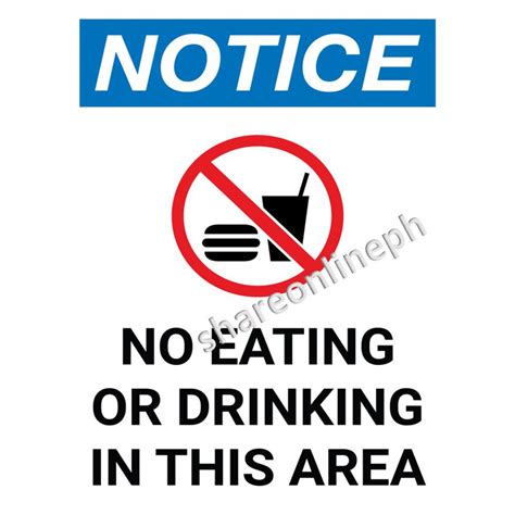 Laminated Signages No Outside Food Or Drink Allowed Sticker Signage PVC