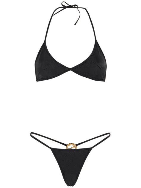 Gucci Sparkling Jersey Bikini Black Editorialist