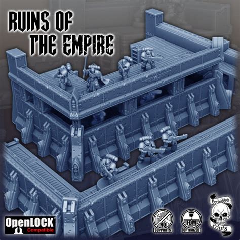 Grimdark Wargame Terrain Imperial Ruin Wargaming Terrain 3d Printed Sci